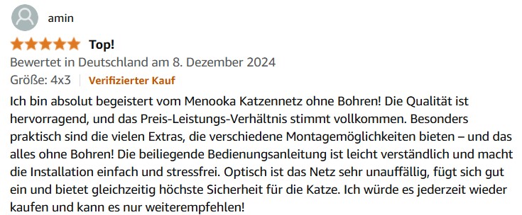 Bewertung Menooka katzennetz